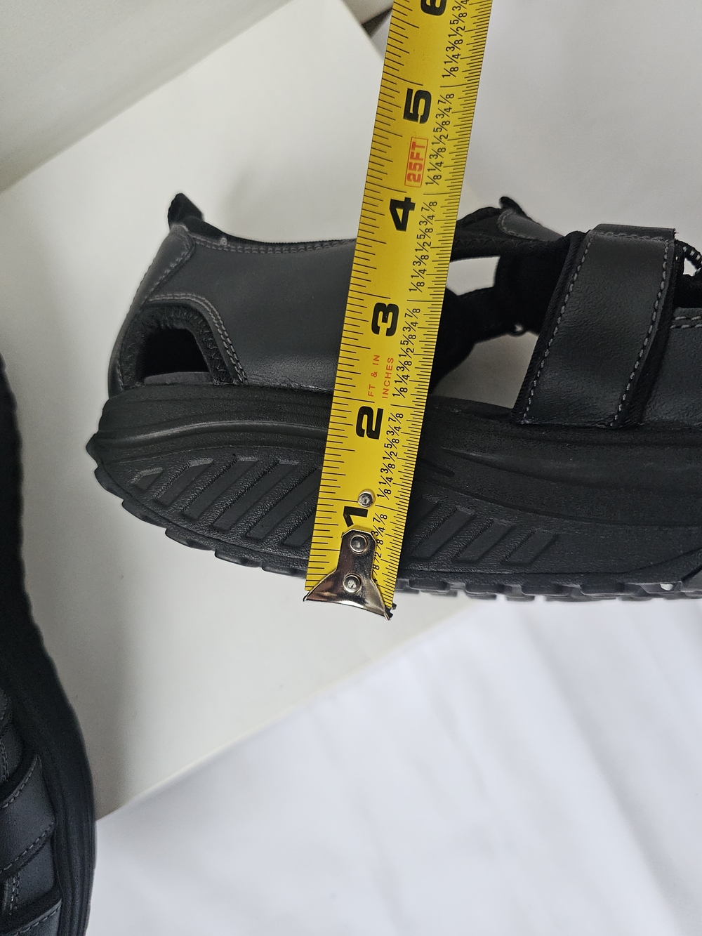 Skechers Shape-ups Trim Step Fisherman Sandals - Black Leather - Size 10 - Picture 14 of 16